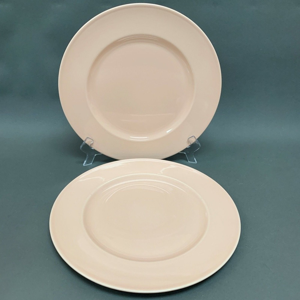 Wedgwood The Sea Glass Collection Chop Charger Dinner Plates Pink Peach Lof of 2